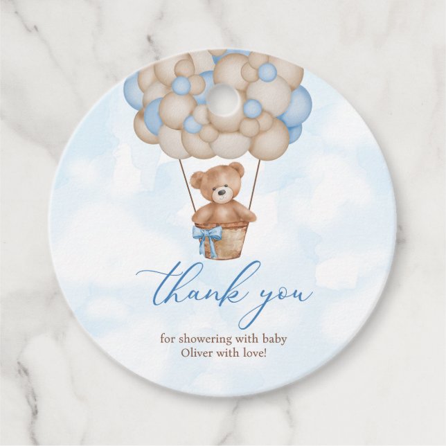 Étiquettes Cadeau We Can Bearly Wait Baby Shower Thank You (Devant)