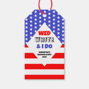 Étiquettes-cadeau Wed, White & I Do Patriotic Mariage Event