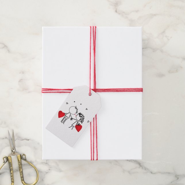 Étiquettes-cadeau Wedding, jour de Valentine (Avec de la ficelle)