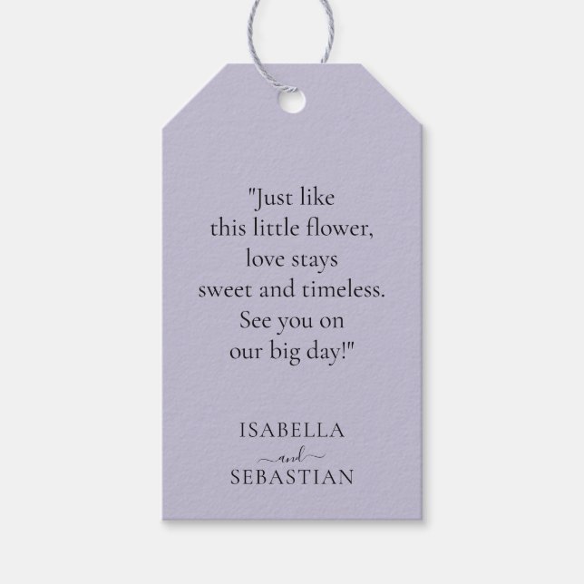Étiquettes-cadeau Wedding Lavender Lilac Touch (Devant)
