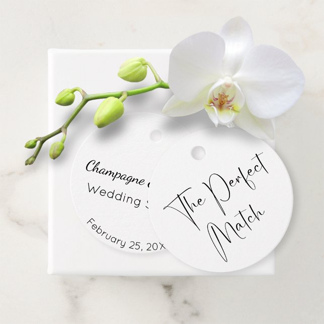 Étiquettes Cadeau Wedding shower de script moderne parfaitement comp (Créateur téléchargé)