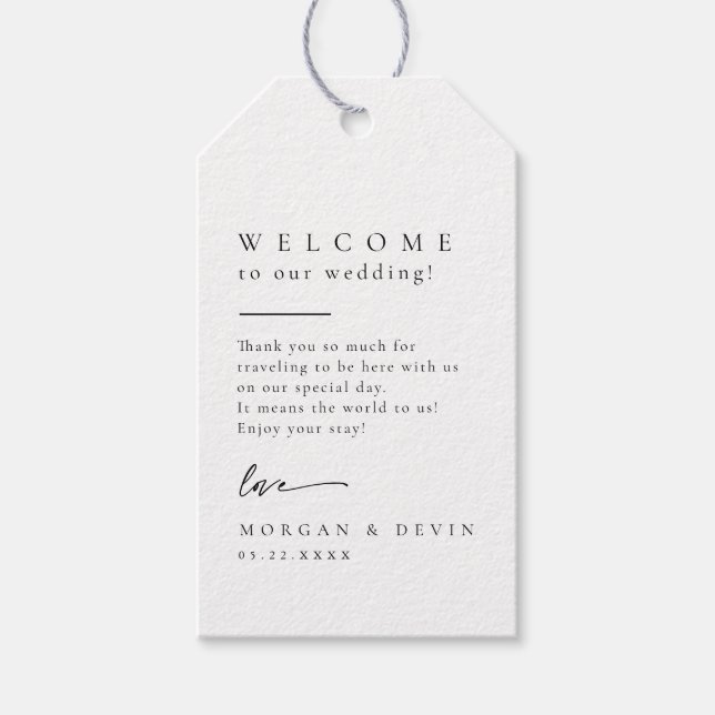 Étiquettes-cadeau Wedding Welcome Favor Gift Tag (Devant)