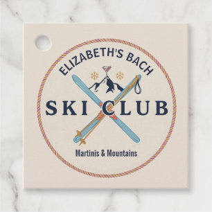 Étiquettes Cadeau Week-end de célibataire du Ski Club Martinis & Mon