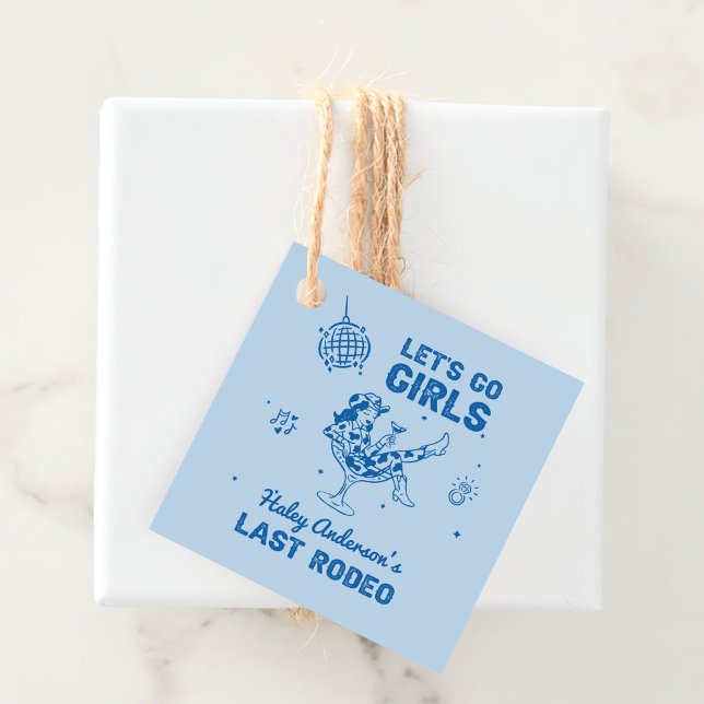 Étiquettes Cadeau Week-end de Demoiselle d'Honneur Rodéo Cowgirl Dis (Créateur téléchargé)