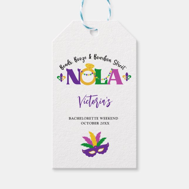 ÉTIQUETTES-CADEAU WEEK-END DE NOLA BACHELORETTE (Devant)