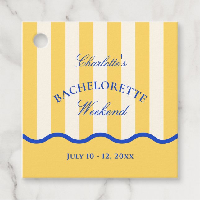 Étiquettes Cadeau Week-end moderne de jeune fille en été (Devant)