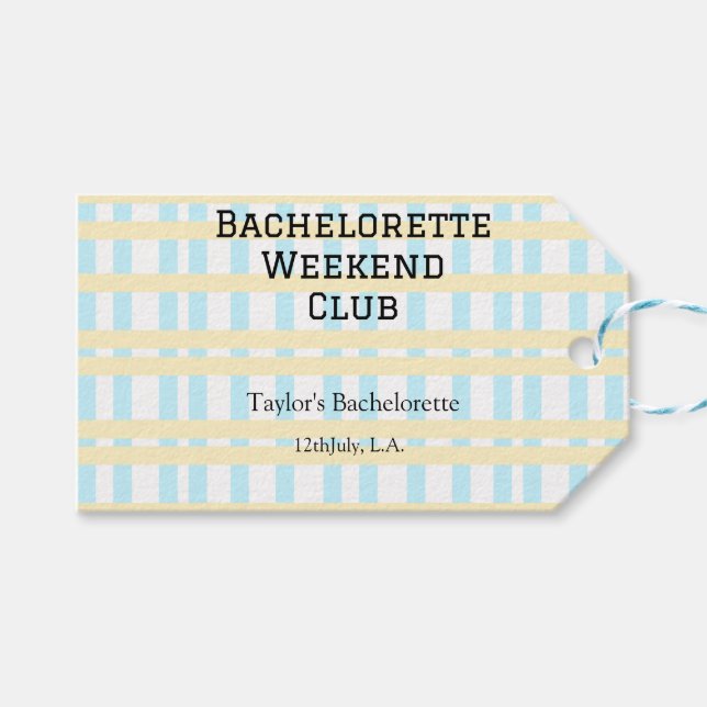 ÉTIQUETTES-CADEAU WEEK-END RETRO CLUB ENTERREMENT DE VIE DE JEUNE FI (Devant (Horizontal))