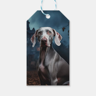 Étiquettes-cadeau Weimaraner Halloween effroi