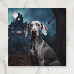 Étiquettes Cadeau Weimaraner Halloween Épouvantable