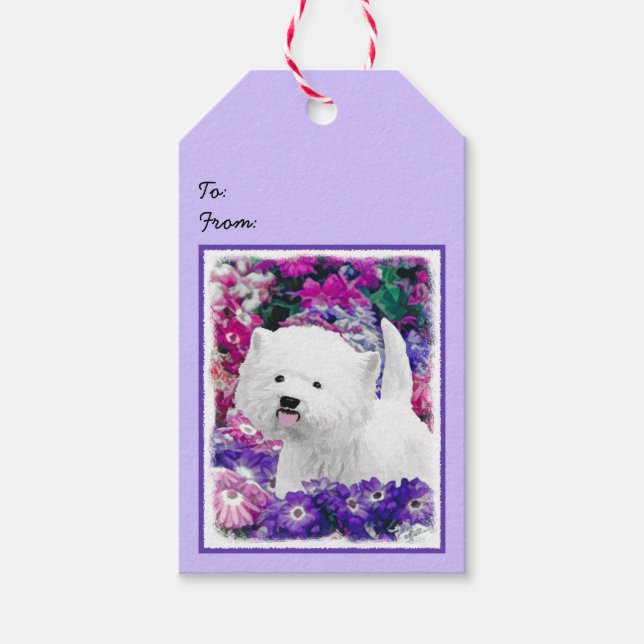 Étiquettes-cadeau West Highland White Terrier Peinture Chien Art (Devant)