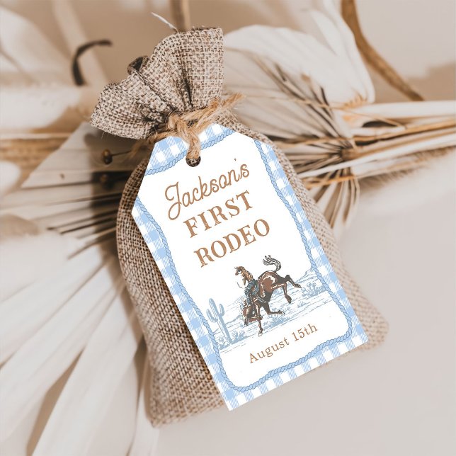 Étiquettes-cadeau Western Blue Rodeo Cowboy Gift Tag (Créateur téléchargé)