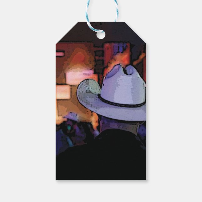 Étiquettes-cadeau Western Cowboy Country Music Night Club (Dos)