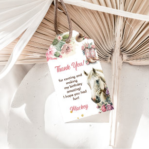 Étiquettes-cadeau Western Cowboy fête d'anniversaire Merci Favoriser