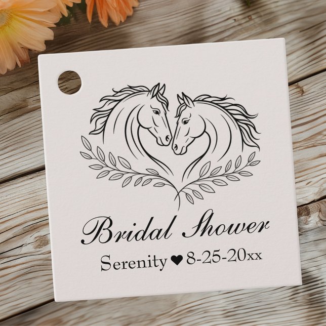Étiquettes Cadeau Western Horse Elégant Pays Fête des mariées rustiq (Créateur téléchargé)