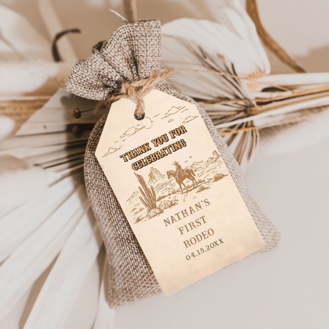 Étiquettes-cadeau Western Vintage Rodeo Cowboy Gift Tag (Créateur téléchargé)