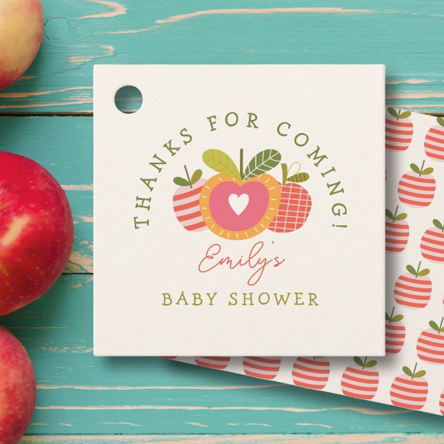 Étiquettes Cadeau Whimsical Apple thème Baby shower d'automne Merci (Créateur téléchargé)