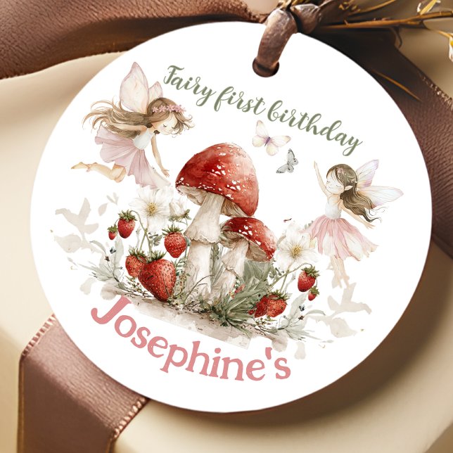 Étiquettes Cadeau whimsical garden fairy first birthday girl (Créateur téléchargé)