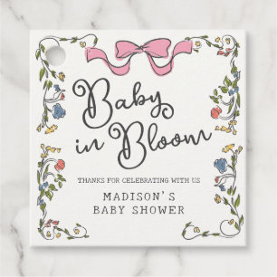 Étiquettes Cadeau Whimsical Garden Party Floral Doodle Baby shower