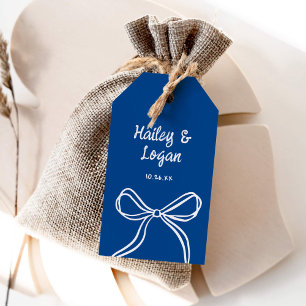 Étiquettes-cadeau Whimsical Illustrated Bow moderne Mariage amusant