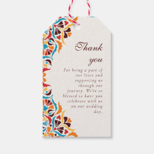 Étiquettes-cadeau Whimsical Luxury ivoire Floral Style Mariage front