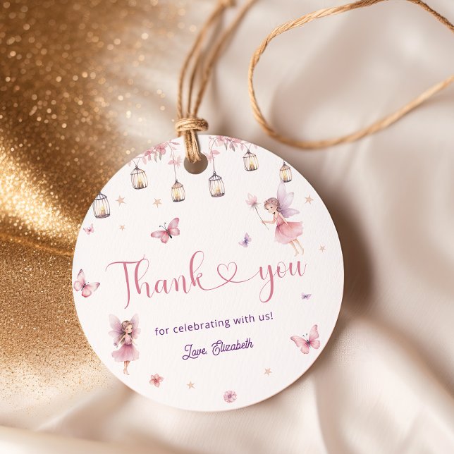 Étiquettes Cadeau Whimsical Princess Fairy Anniversaire Merci de fêt (Créateur téléchargé)