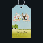 Étiquettes-cadeau Whimsical Rustic Woodland Forest Mariage de cerfs<br><div class="desc">médaillons de couple de cerfs blancs et étiquettes de remerciement mariages de boho rose rousse.</div>