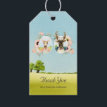 Étiquettes-cadeau Whimsical Rustic Woodland Forest Mariage de cerfs<br><div class="desc">médaillons de couple de cerfs blancs et étiquettes de remerciement mariages de boho rose rousse.</div>