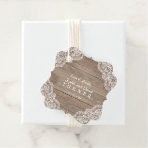 Étiquettes Cadeau Whimsical Vintage dentelle Vieux Mariage de grange
