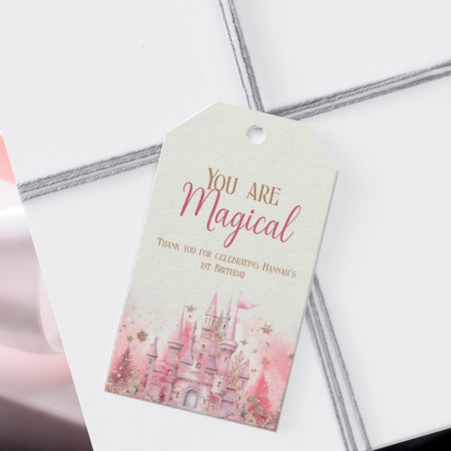 Étiquettes-cadeau Whimsical Winter Princess Fairytale Premier annive (Créateur téléchargé)