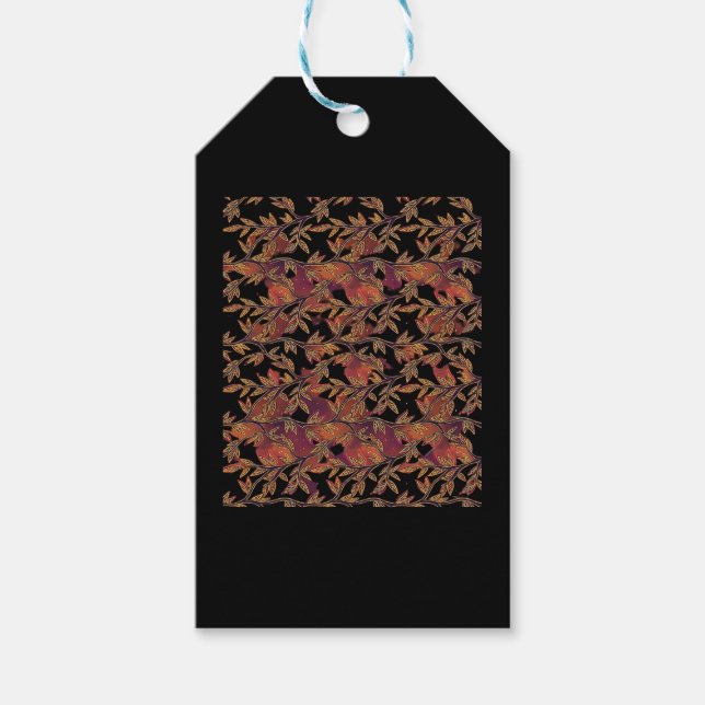 Étiquettes-cadeau Whimsigoth Golden Vinework Graphisme (Devant)