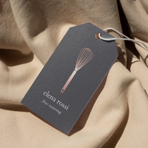 Étiquettes-cadeau Whisk d'or rose Chef Restauration Boulangerie Ha
