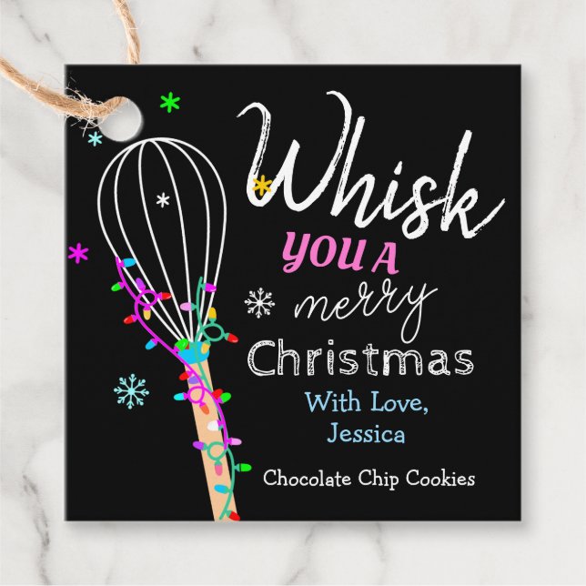 Étiquettes Cadeau Whisk You a Joyeux Noël Baking (Devant)