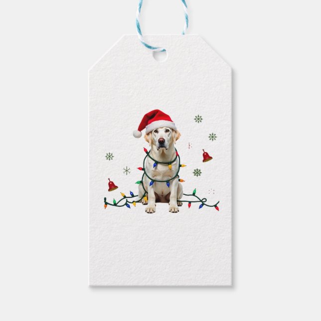 Étiquettes-cadeau White Boxer Dog Ugly Christmas Sweater Funny Xmas  (Devant)