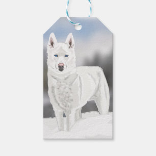 Étiquettes-cadeau White Husky