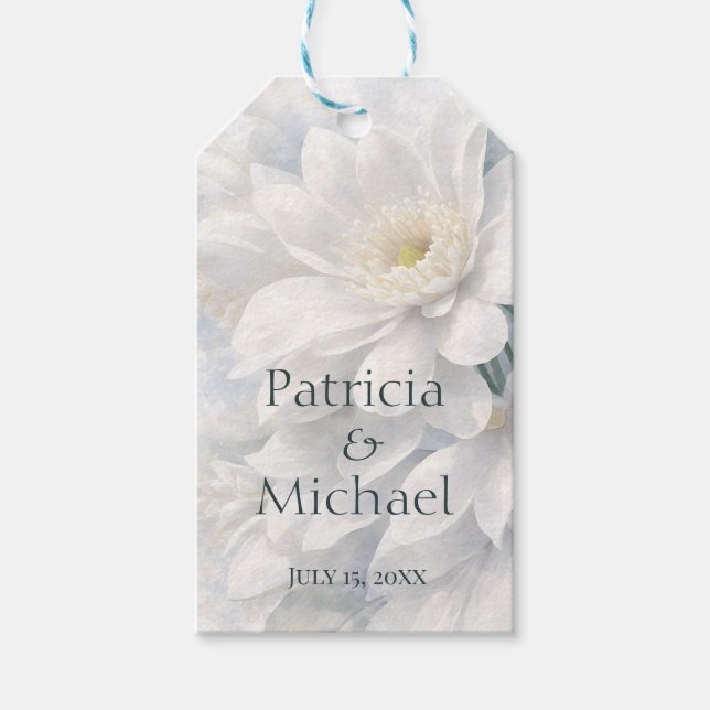 Étiquettes-cadeau White Ivory Quiet Luxury Romantic Elegant Wedding  (Devant)