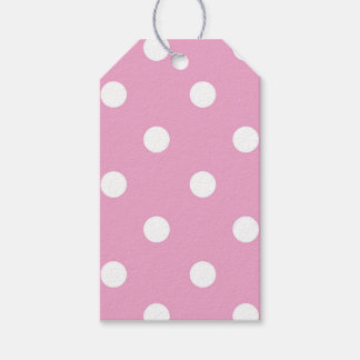 Étiquettes-cadeau White Polka on Pink