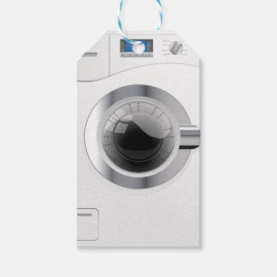 Étiquettes-cadeau White Washington Machine