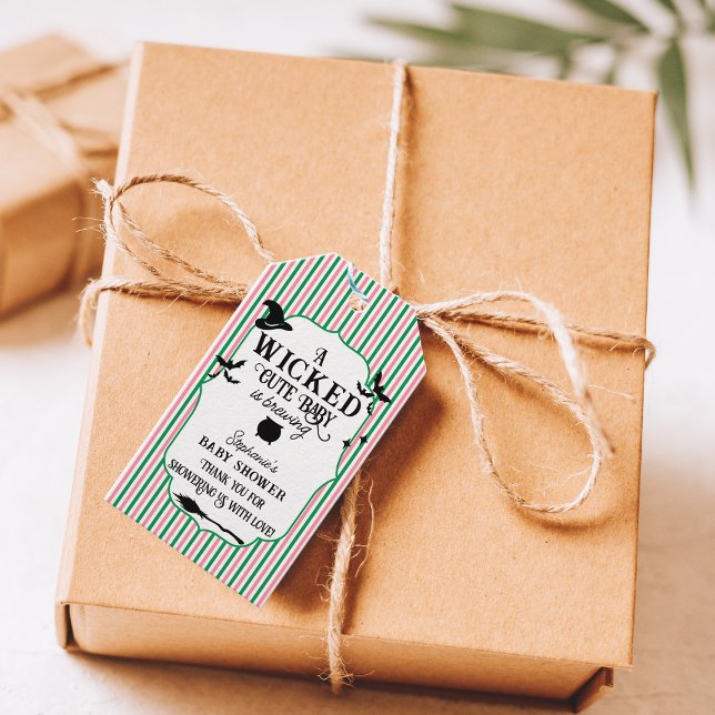 Étiquettes-cadeau Wicked Cute Baby is Brewing Halloween Baby Shower (Créateur téléchargé)