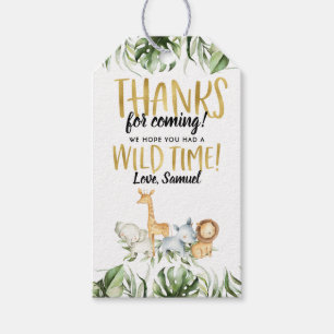 Étiquettes-cadeau Wild One Safari Animaux 1er Anniversaire Favoriser