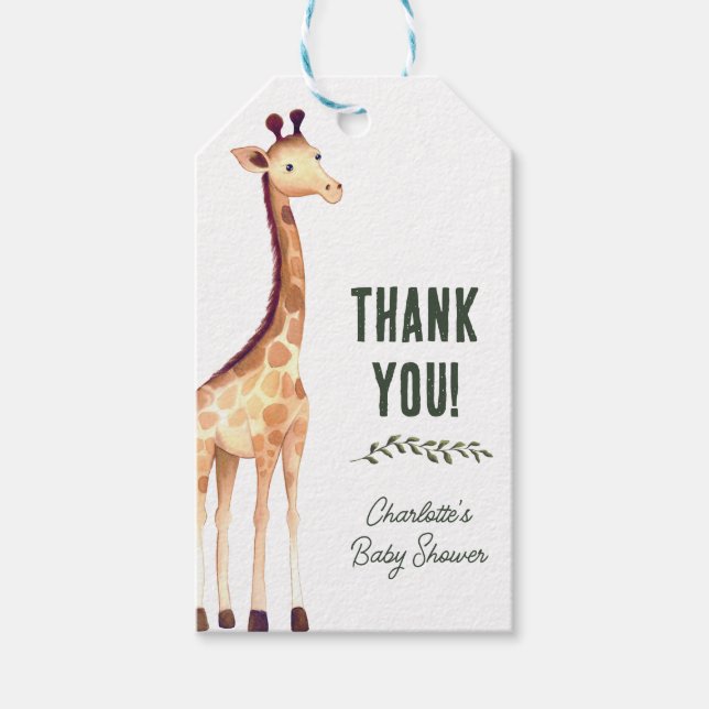 Étiquettes-cadeau Wild One Safari Animaux Baby shower Merci (Devant)