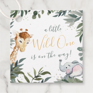 Étiquettes Cadeau Wild One Safari Jungle Baby shower Favoriser Tags