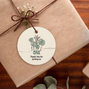 Étiquettes Cadeau Wild One Tropical Safari Giraffe Animal Anniversai