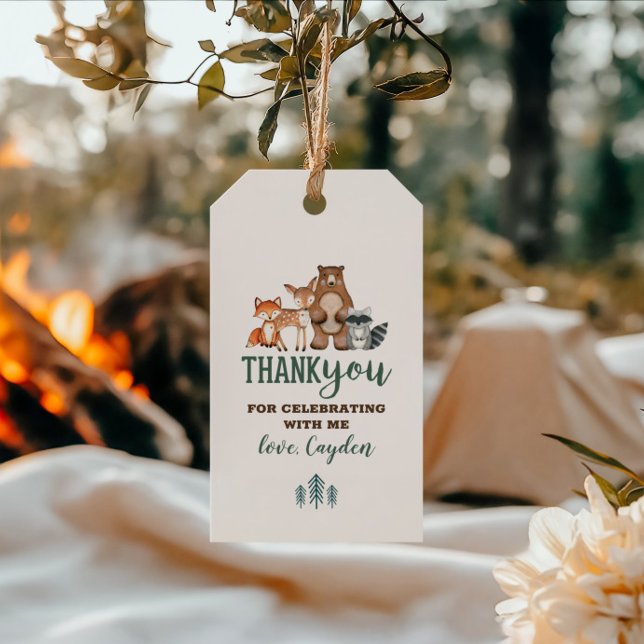 Étiquettes-cadeau Wild One Woodland Animal First Bird favor Cadeau (Créateur téléchargé)