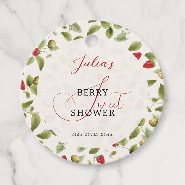 ÉTIQUETTES CADEAU WILD STRAW BERRY SWEET BABY SHOWER (Devant)