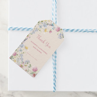 Étiquettes-cadeau Wildflower Couples Baby Shower Thank You