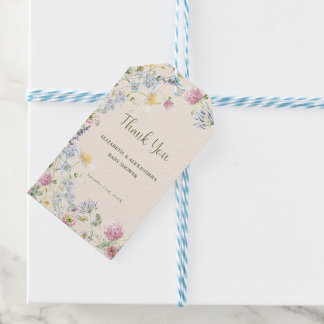 Étiquettes-cadeau Wildflower Couples Baby Shower Thank You