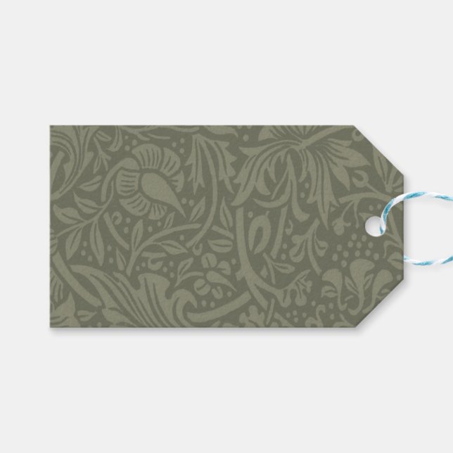 Étiquettes-cadeau William Morris Daffodil Papier peint floral (Devant (Horizontal))