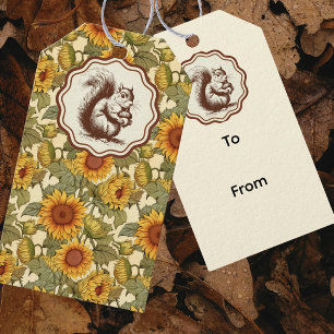 Étiquettes-cadeau William Morris Écorrel des tournesols d'automne