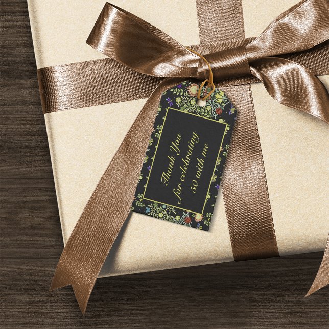 Étiquettes-cadeau William Morris Fête d'anniversaire Favoriser (Créateur téléchargé)