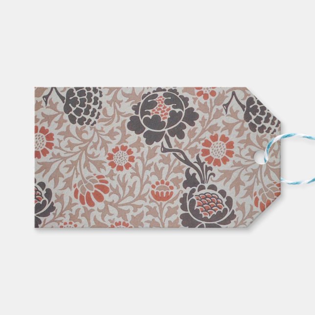 Étiquettes-cadeau William Morris Grafton Botanic Art Design (Devant (Horizontal))